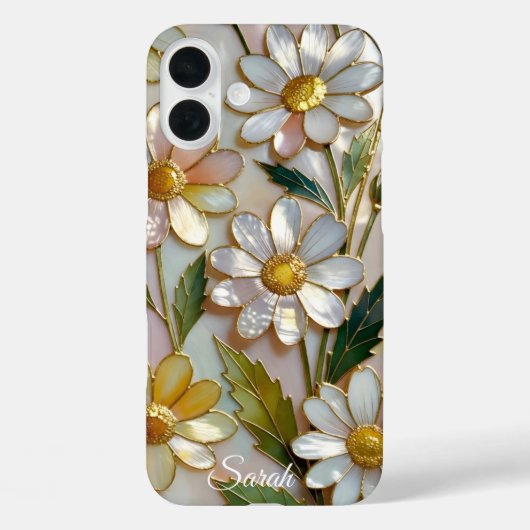 Custom Name Daisy Flower Phone Case Soft Floral (Rückseite)