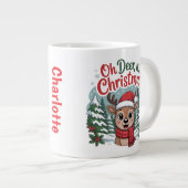 Custom name deer Christmas  Jumbo-Tasse (Vorderseite Rechts)