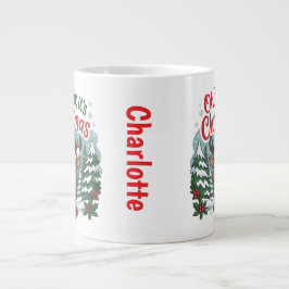 Custom name deer Christmas  Jumbo-Tasse