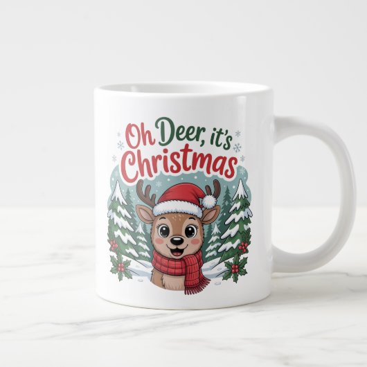Custom name deer Christmas  Jumbo-Tasse (Rechts)