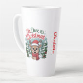 Custom name deer Christmas Milchtasse (Linke Ecke)