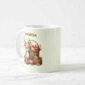 Custom Name Deer with Autumn Harvest Mug Kaffeetasse (Vorderseite Links)