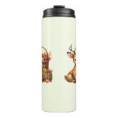Custom Name Deer with Autumn Harvest Thermosbecher (Vorderseite)