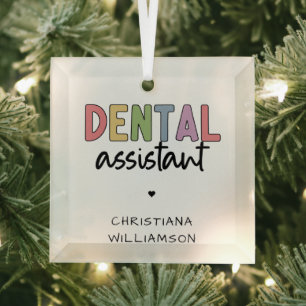 Custom Name Dental Assistant Gift Ornament Aus Glas