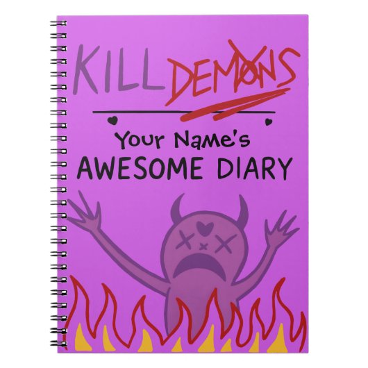 Custom Name Diary – Demon Hunters Notizblock (Vorderseite)