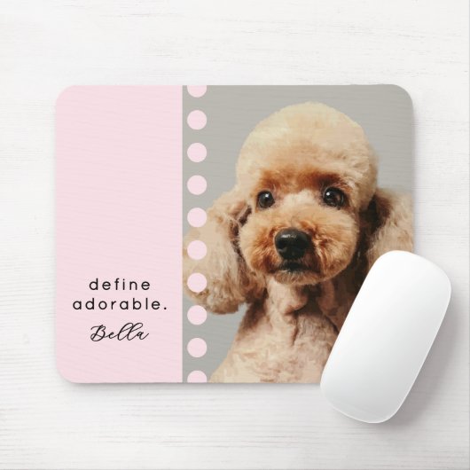 Custom Name Dog Funny Saying Photo Pastel Pink Mousepad (Mit Mouse)