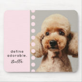 Custom Name Dog Funny Saying Photo Pastel Pink Mousepad (Vorne)