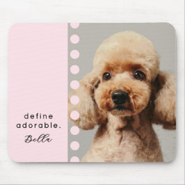 Custom Name Dog Funny Saying Photo Pastel Pink Mousepad