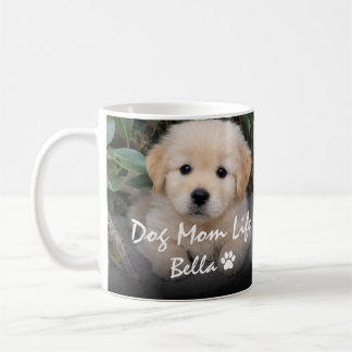 Custom Name Dog Mom Life Bella Puppy Design Kaffeetasse