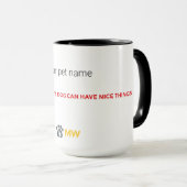 Custom Name Dog Mom Mug | I Work Hard For My Dog Tasse (VorderseiteRechts)