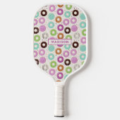 Custom name Donut Pattern Pickleball Schläger (Rückseite)
