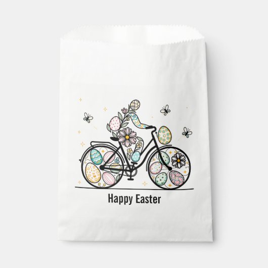 Custom Name Easter Bicycle Design Geschenktütchen (Vorderseite)