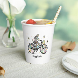 Custom Name Easter Bicycle Design Pappbecher