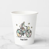 Custom Name Easter Bicycle Design Pappbecher (Vorderseite)