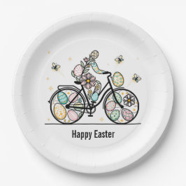 Custom Name Easter Bicycle Design Pappteller