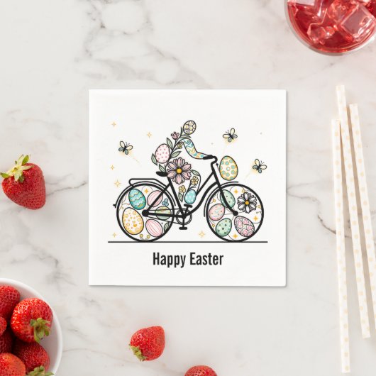 Custom Name Easter Bicycle Design Serviette (Beispiel)