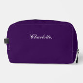 Custom Name Elegant Deep Purple Dopp Kit Waschbeutel (Vorderseite)