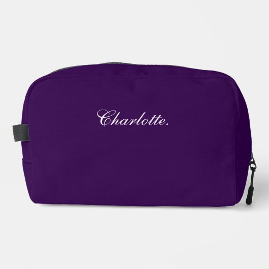 Custom Name Elegant Deep Purple Dopp Kit  Waschbeutel (Vorderseite)