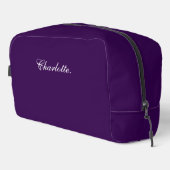 Custom Name Elegant Deep Purple Dopp Kit Waschbeutel (Rechte Ecke)