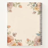 Custom name elegant vintage flower pattern  notizblock (Rückseite)