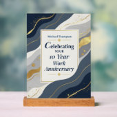 Custom Name Employee 10 Year Work Anniversary Acrylschild (Neutral)