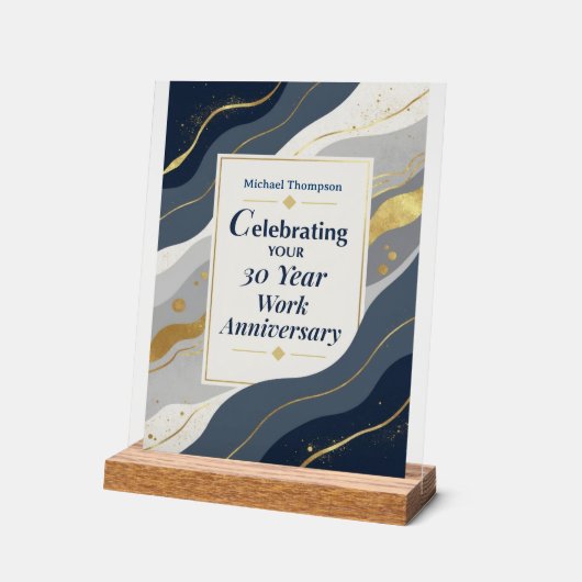 Custom Name Employee 30 Year Work Anniversary Acrylschild (Winkel)