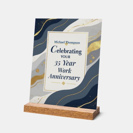 Custom Name Employee 35 Year Work Anniversary Acrylschild (Winkel)
