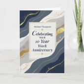 Custom Name Employee Ten Year Work Anniversary Karte (Vorderseite)