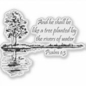 Custom Name Encouraging Scripture Psalm 1:3 Aufkleber (Vorderseite)