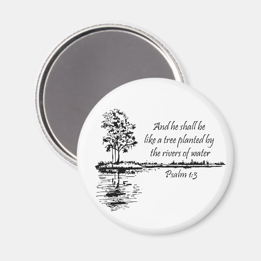 Custom Name Encouraging Scripture Psalm 1:3 Magnet (Vorderseite/Rückseite)