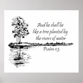 Custom Name Encouraging Scripture Psalm 1:3 Poster (Vorne)