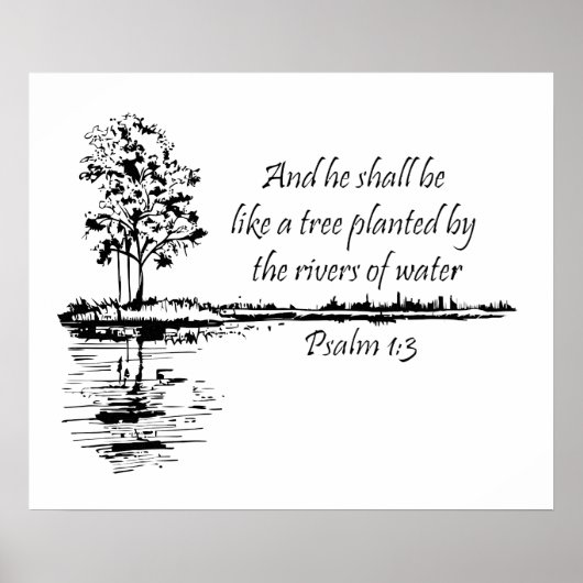 Custom Name Encouraging Scripture Psalm 1:3 Poster (Vorne)