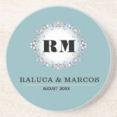 Custom name engraved  blue getränkeuntersetzer (Vorne)