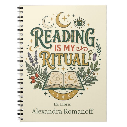 Custom Name Ex Libris Reading Is My Ritual Notizblock (Vorderseite)