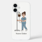 Custom Name Exhausted Nurse Coffee IV Phone Case (Rückseite)