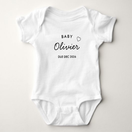 Custom Name & Expected Month Baby Strampler (Vorderseite)