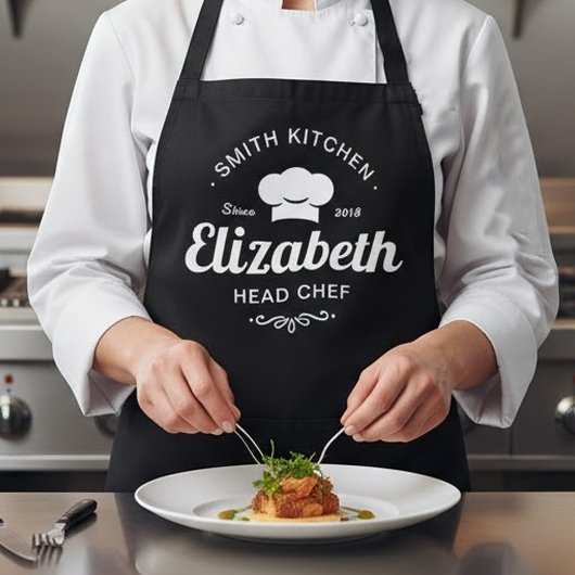 Custom Name Family Kitchen Head Chef Apron Schürze