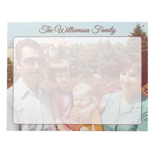 Custom Name Family Photo Retro Script To Do List  Notizblock (Vorderseite)