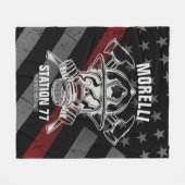 Custom NAME Firefighter Fire Department Station Fleecedecke (Vorderseite (Horizontal))
