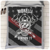 Custom NAME Firefighter Fire Department Station Fleecedecke