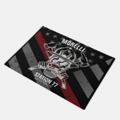 Custom NAME Firefighter Fire Department Station Fußmatte (Schrägansicht)