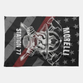 Custom NAME Firefighter Fire Department Station Geschirrtuch (Horizontal)