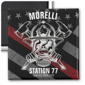 Custom NAME Firefighter Fire Department Station Magnet