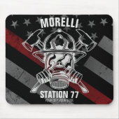 Custom NAME Firefighter Fire Department Station Mousepad (Vorne)