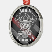 Custom NAME Firefighter Fire Department Station Ornament Aus Metall (Links)
