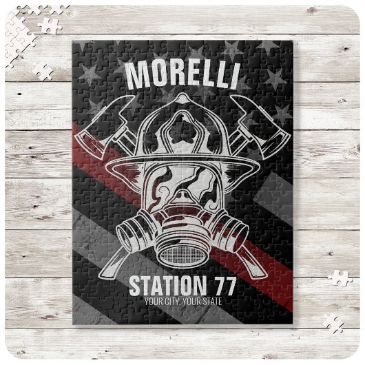 Custom NAME Firefighter Fire Department Station Puzzle