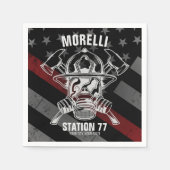 Custom NAME Firefighter Fire Department Station Serviette (Vorderseite)