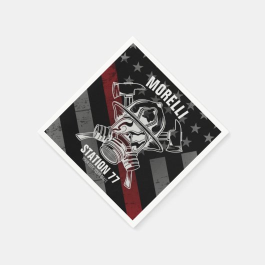 Custom NAME Firefighter Fire Department Station Serviette (Ecke)