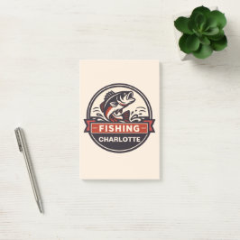 Custom Name Fishing Post-it Klebezettel