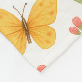 Custom Name Floral Bee Blanket Fleecedecke (Ecke)